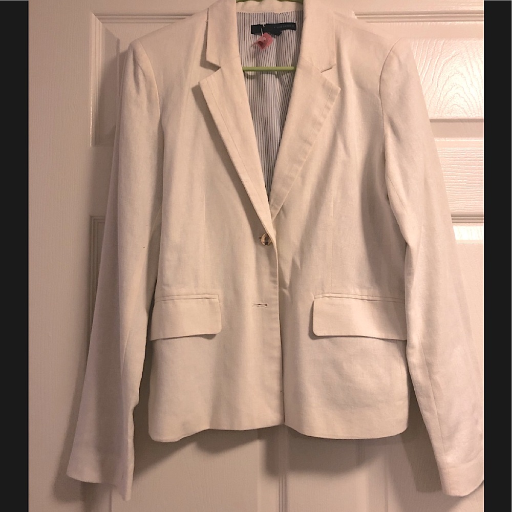 White Linen Blazer